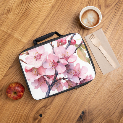 Whimsical Delight: Watercolor Cherry Blossom Tree Lunch Bag