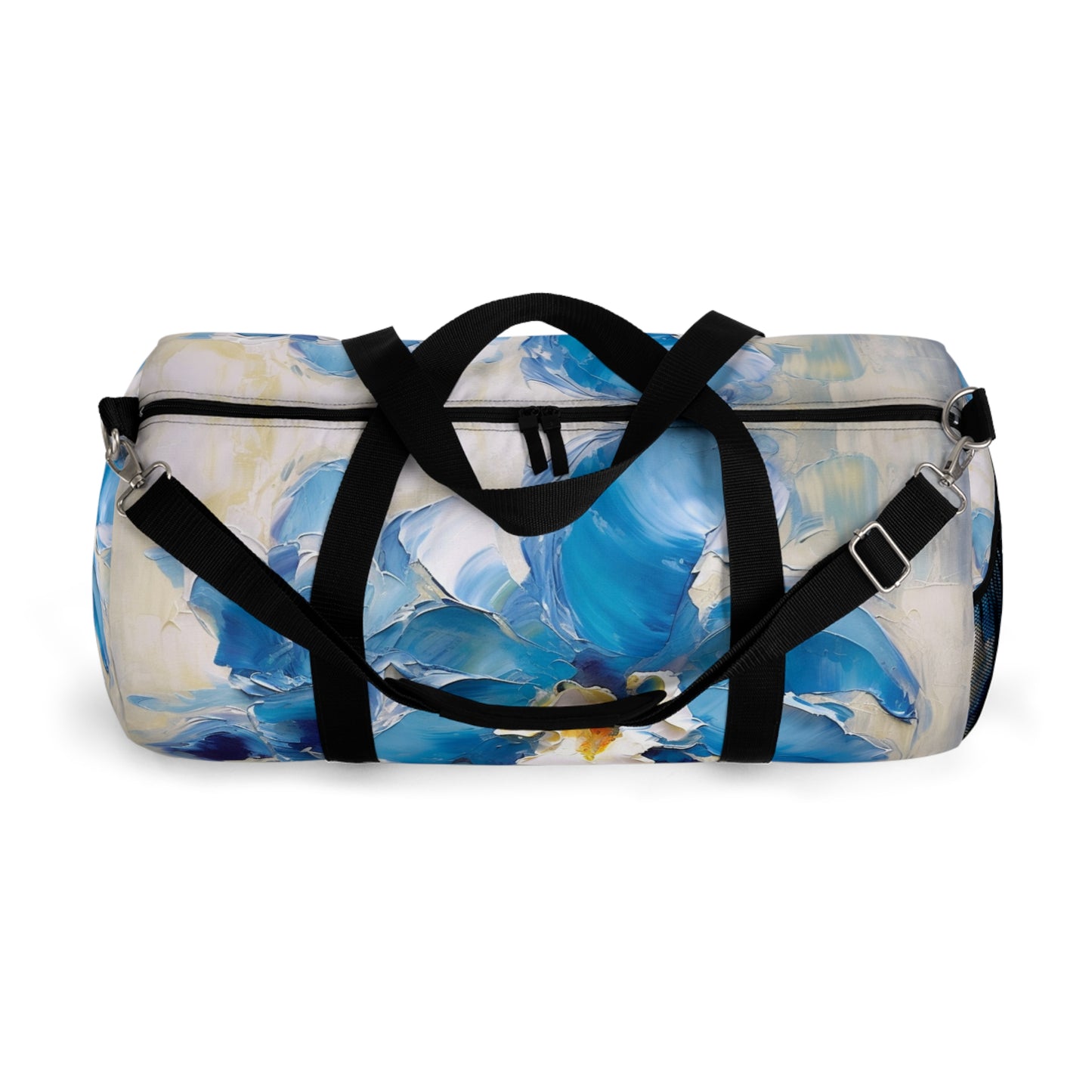 Embrace Artistic Expression with Blue Orchid Abstract Painting Duffel Bag