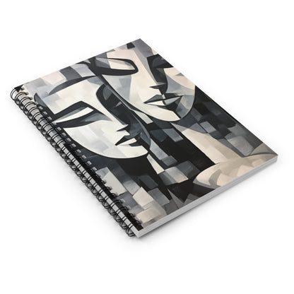 Abstract Oil Paint Spiral Notebook: Cubist Artistry in a Portable Masterpiece
