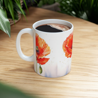 Indulge in Artistic Sips with Watercolor Flower Drawings Ceramic Mug