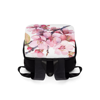 Whimsical Delight: Watercolor Cherry Blossom Tree Unisex Casual Shoulder Backpack