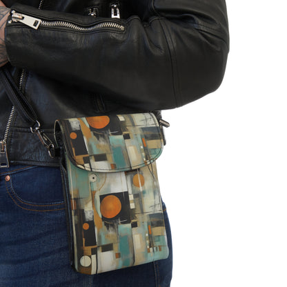 Scandinavian Chic: Vintage Fashion-Inspired Small Cell Phone Wallet with Atomic Age Design