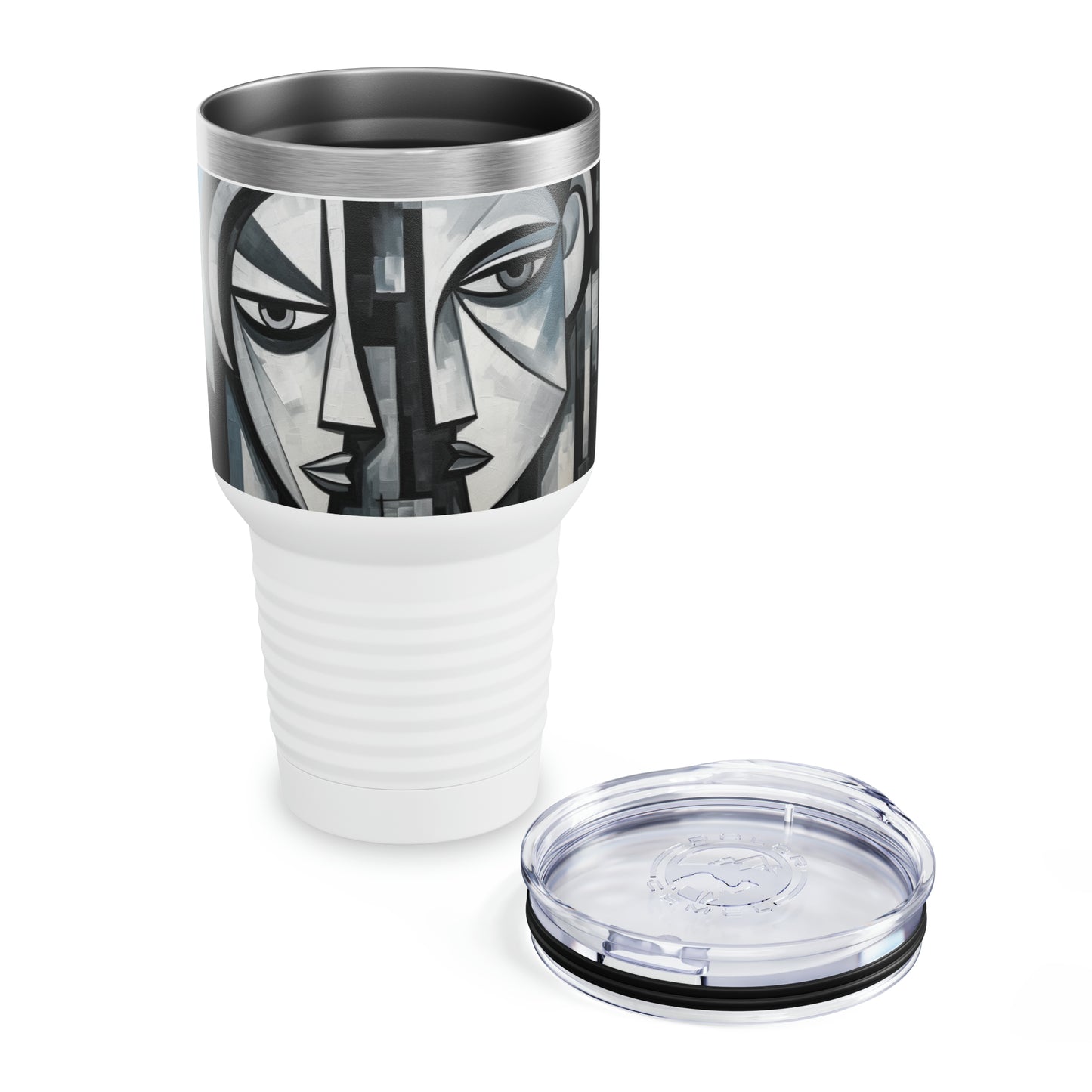 Captivating Cubism: Cubist Paintings Ringneck Tumbler, A Canvas of Refreshing Drink and Abstract Beauty