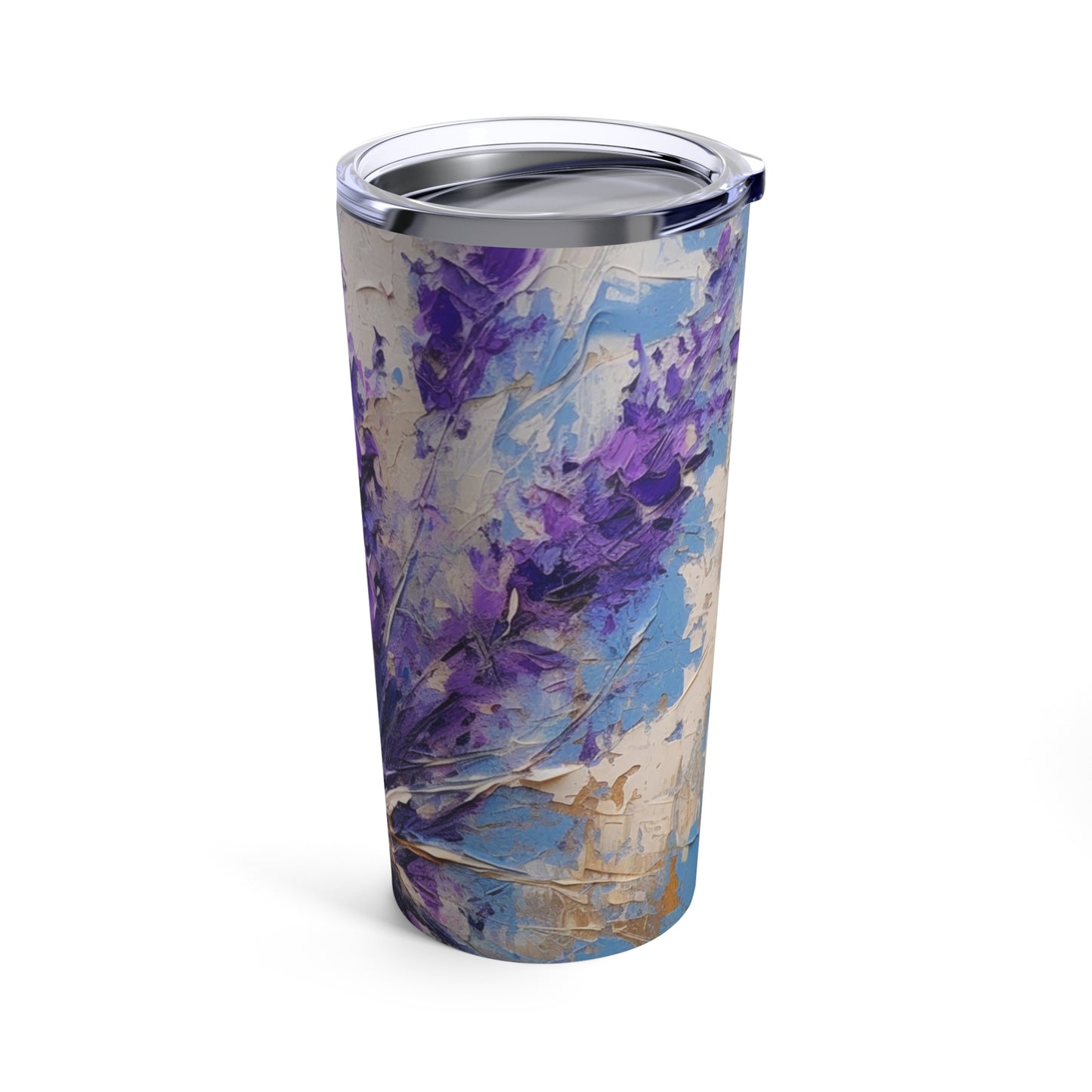 Vibrant Lavender Art on Tumbler: A Floral Delight for Your Senses