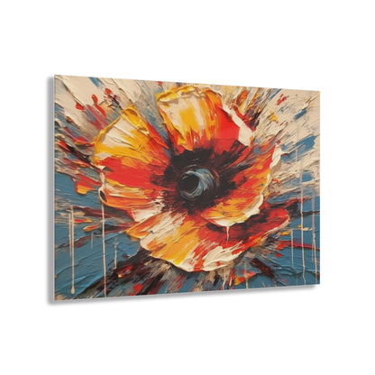 Poppy Symphony: Acrylic Prints with Abstract Floral Artwork