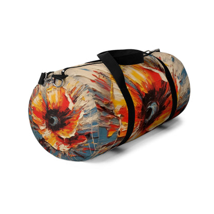 Poppy Symphony: Duffel Bag with Abstract Floral Artwork