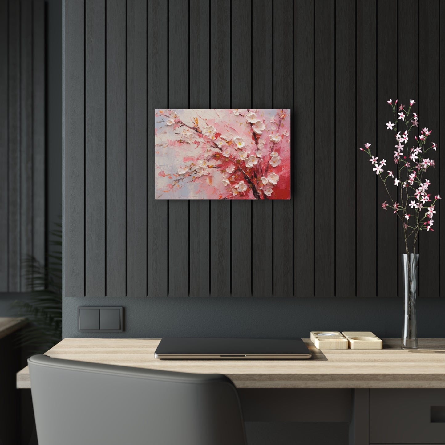 Abstract Cherry Blossom Acrylic Prints: Captivating Brushstrokes