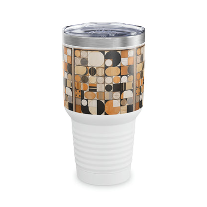 Whimsical Circles: Artistic Mosaics on a Ringneck Tumbler