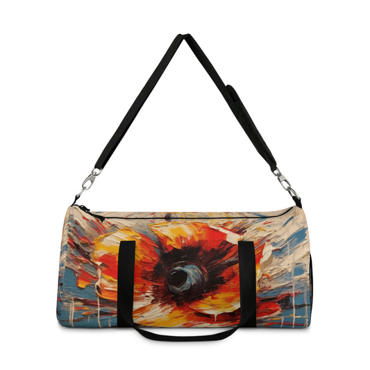 Poppy Symphony: Duffel Bag with Abstract Floral Artwork