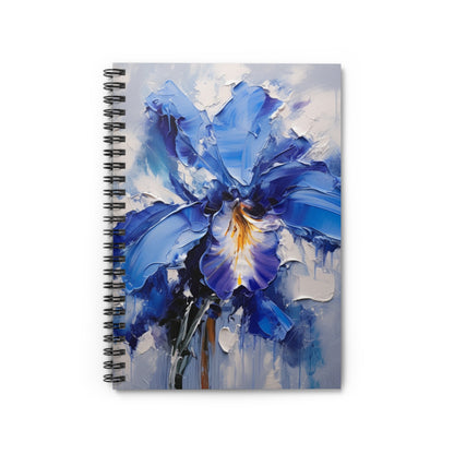 Blue Orchid Serenity: Abstract Oil Paintings Spiral Notebook Ruled Collection