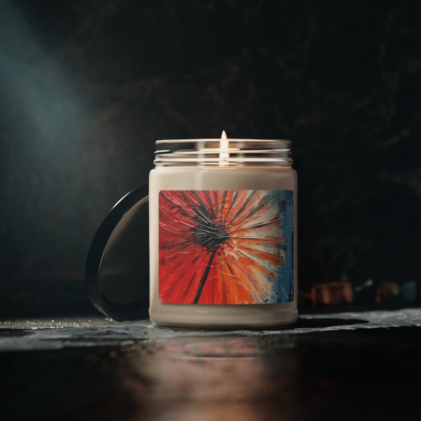 Umbrella Painting Scented Soy Candle: Channel Your Inner Artist with Abstract Oil Paint