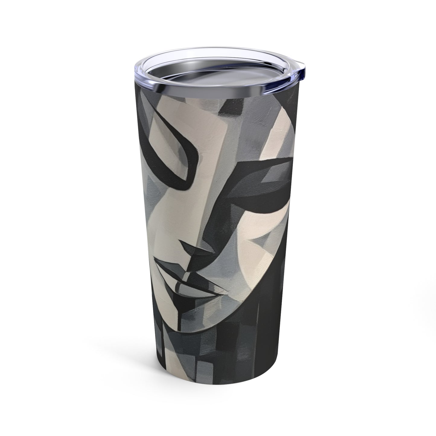 Abstract Oil Paint Tumbler: Cubist Artistry in a Portable Masterpiece