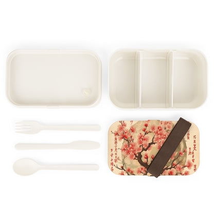 Whimsical Blossom Dreams: Bento Box with Delightful Flower Drawings and Cherry Blossoms