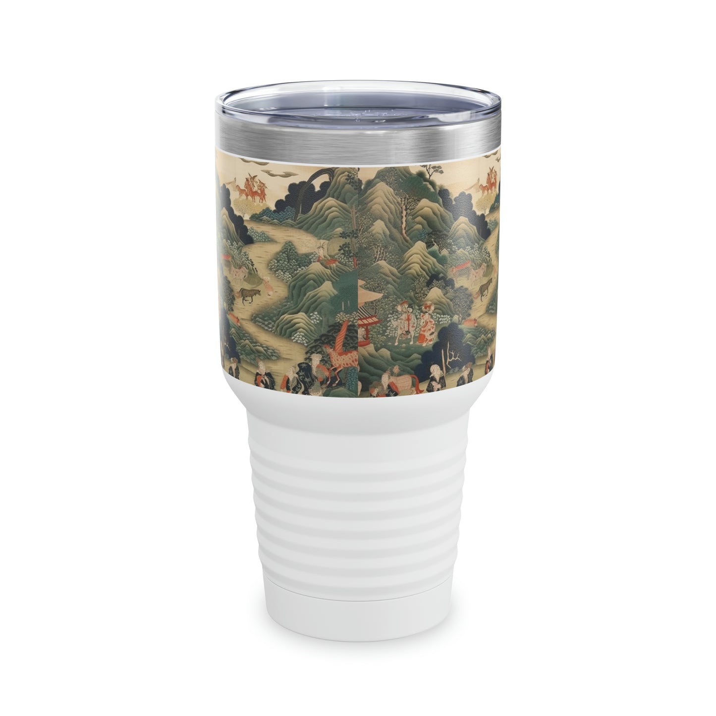 Artistic Splendor: Ringneck Tumbler Inspired by Japanese Tapestry