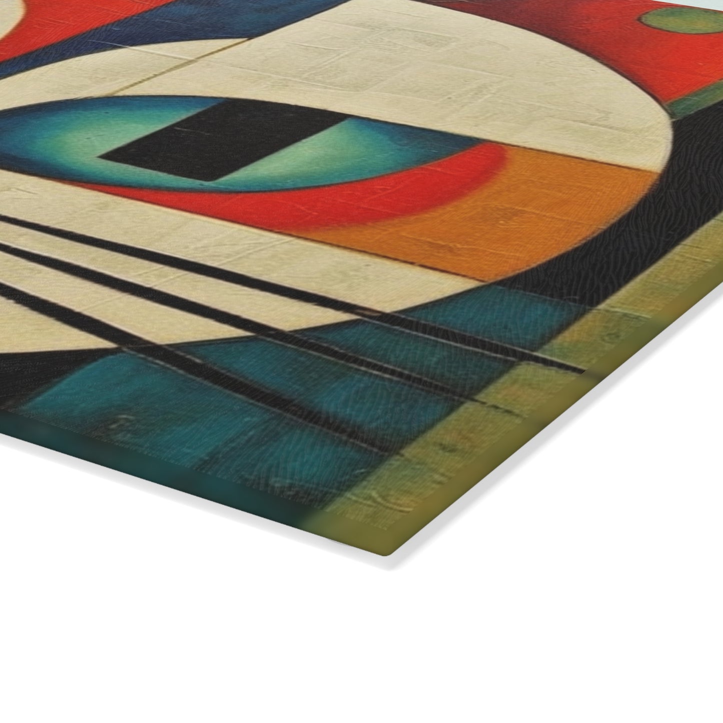 Artistic Vintage Vibes: Picasso-Inspired Midcentury Modern Glass Cutting Board for Retro Fashion