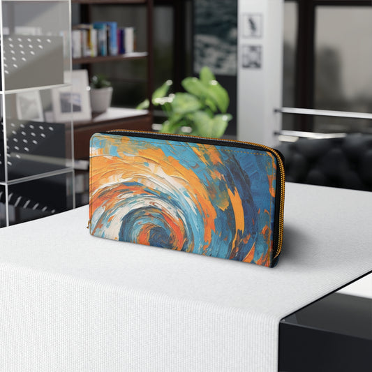 Atomic Age Design Abstract Art Zipper Wallet