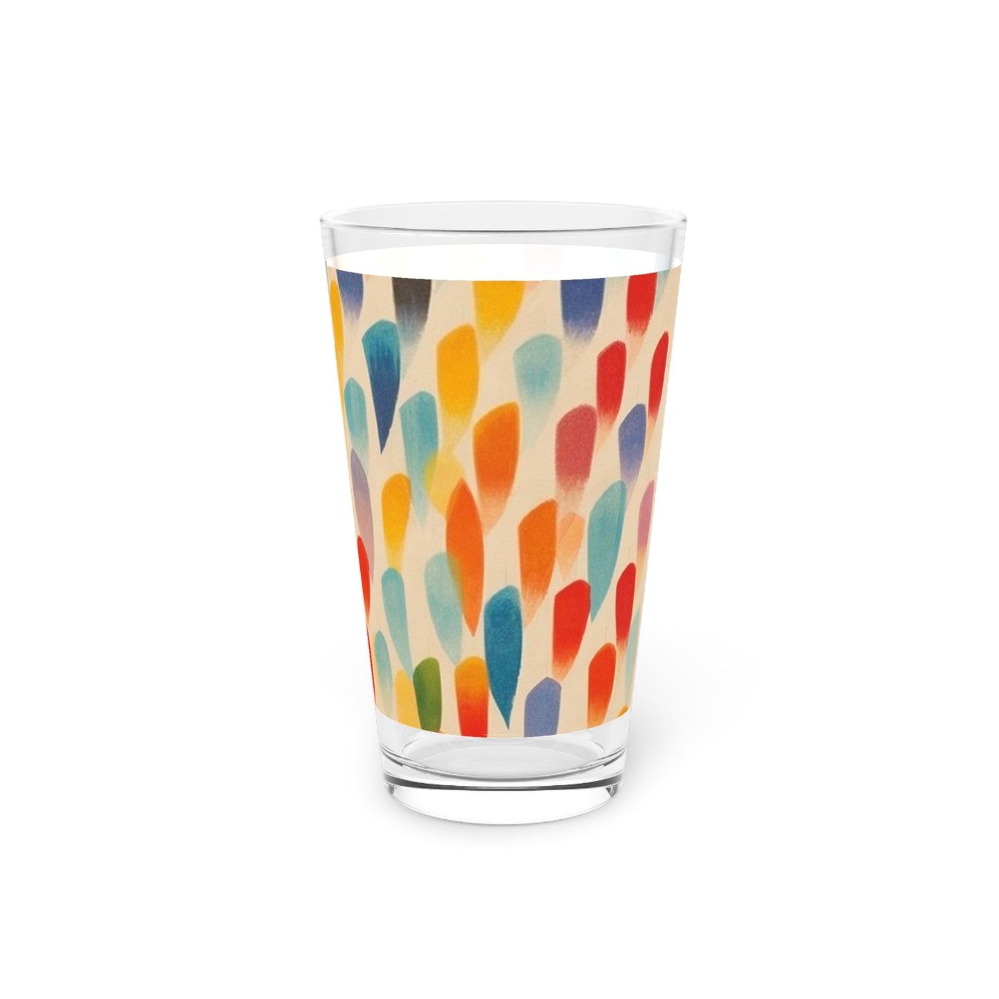 Shape Symphony: Energetic Brushwork Pint Glass