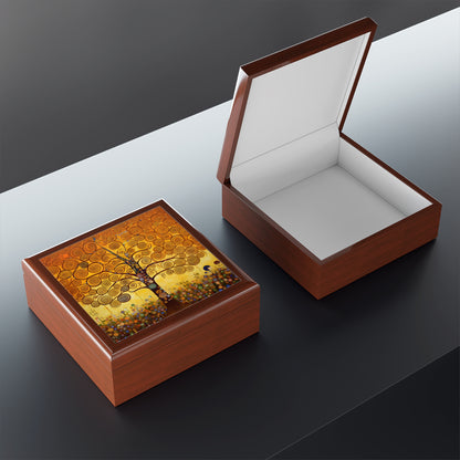 Symbolic Harmony: Gustav Klimt Tree of Life Jewelry Box, Embrace Artistic Elegance