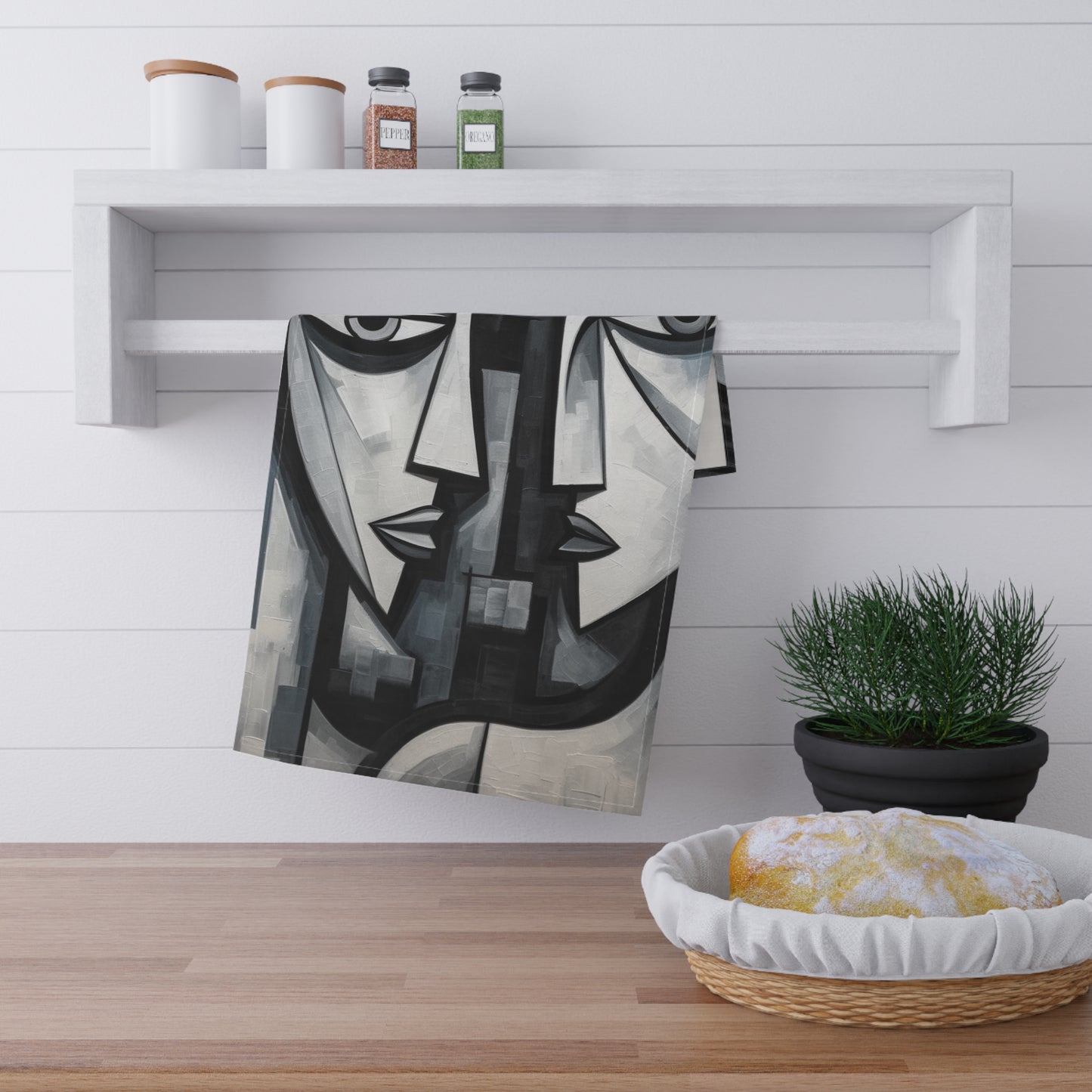 Cubist Paintings Kitchen Towel: Captivating Brush Strokes