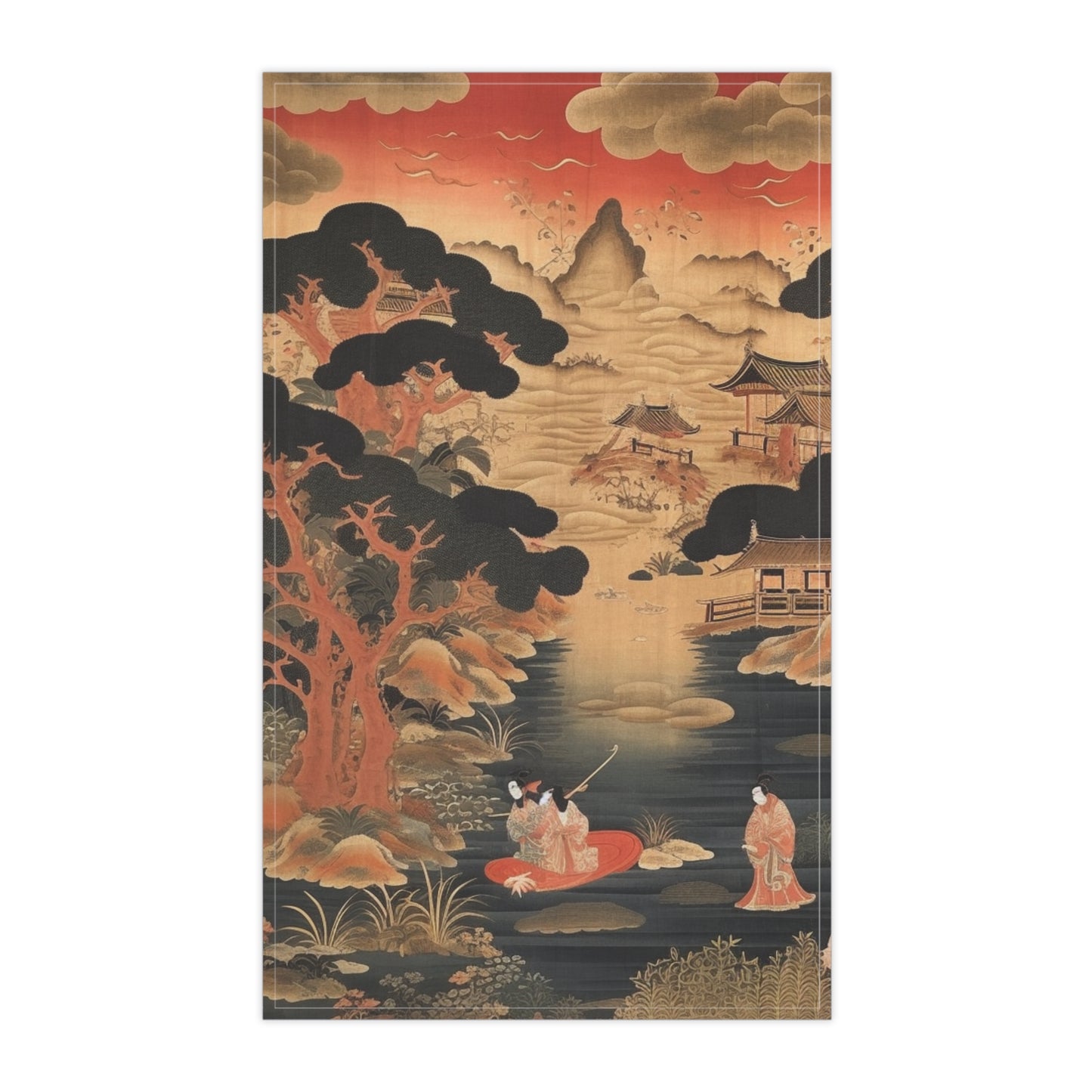 Custom Japanese Tapestry Kitchen Towel: Your Personalized Artistic Statement