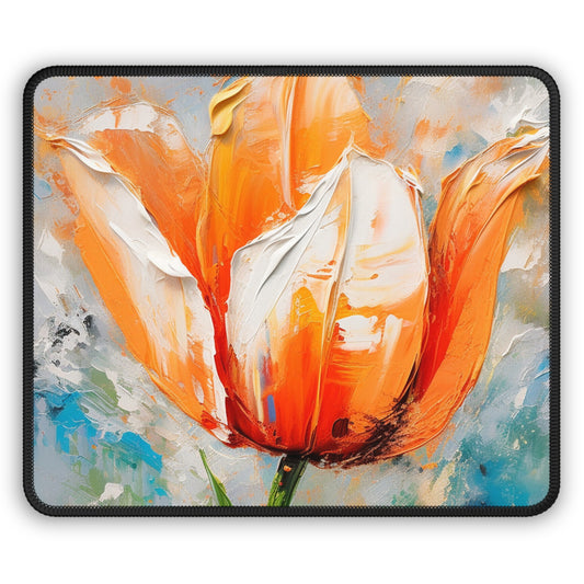 Gaming Mouse Pad with Vibrant Orange Tulip: Embrace the Beauty of Nature