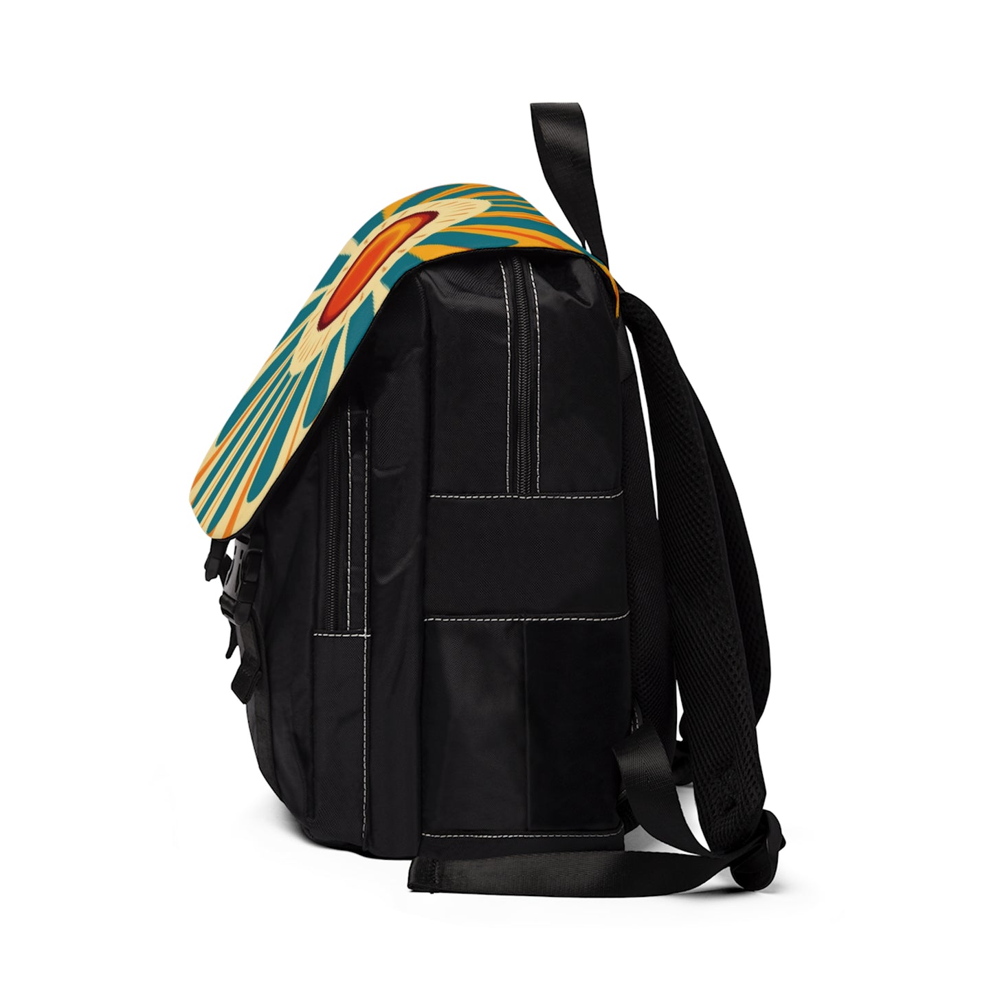 Atomic Age Sunshine: Midcentury Modern Sun Unisex Casual Shoulder Backpack