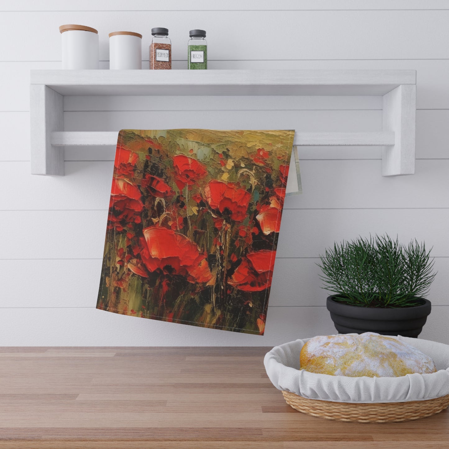Abstract Poppy Fields: Kitchen Towel for Artistic Inspiration