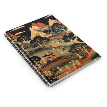 Tapestry Treasures: Japanese-inspired Spiral Notebook for Art Lovers