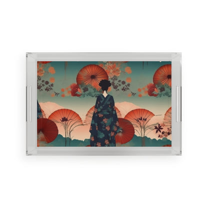 Fashionable Kimono-Inspired Acrylic Serving Tray: Unleash Your Style