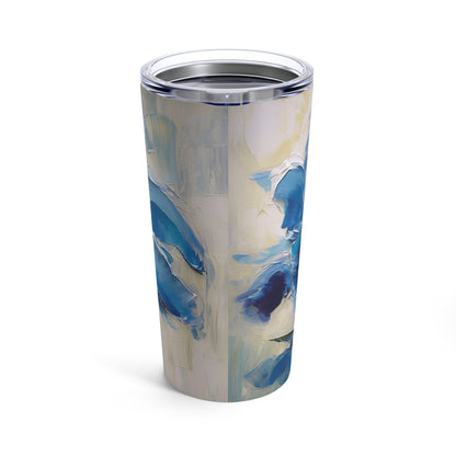 Embrace Artistic Expression with Blue Orchid Abstract Painting Tumbler