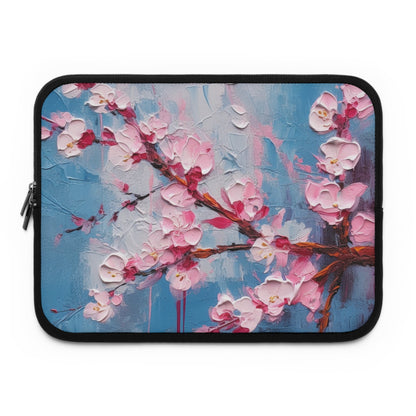 Laptop Sleeve with Abstract Cherry Blossom Drawing: Embrace the Serenity