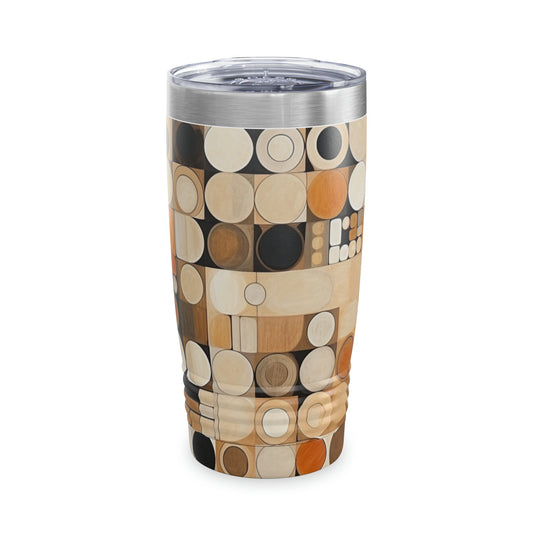 Ethereal Circles: Graphic Tumbler with Earthy Palettes