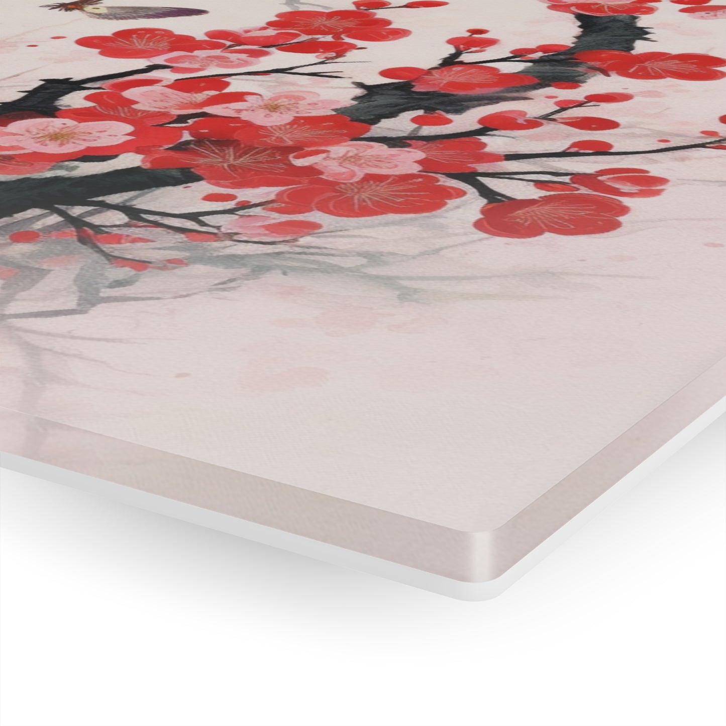 Cherry Blossom Delight: Acrylic Prints Adorned with Intricate Flower Drawings and Artistry