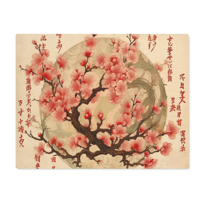 Whimsical Blossom Dreams: Placemat with Delightful Flower Drawings and Cherry Blossoms