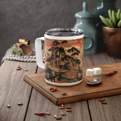 Tsuzure-Nishiki Inspired: Japanese Tapestry Insulated Coffee Mug