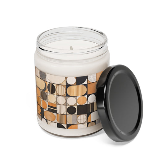 Mosaic Harmony: Circular Canvas Scented Soy Candle