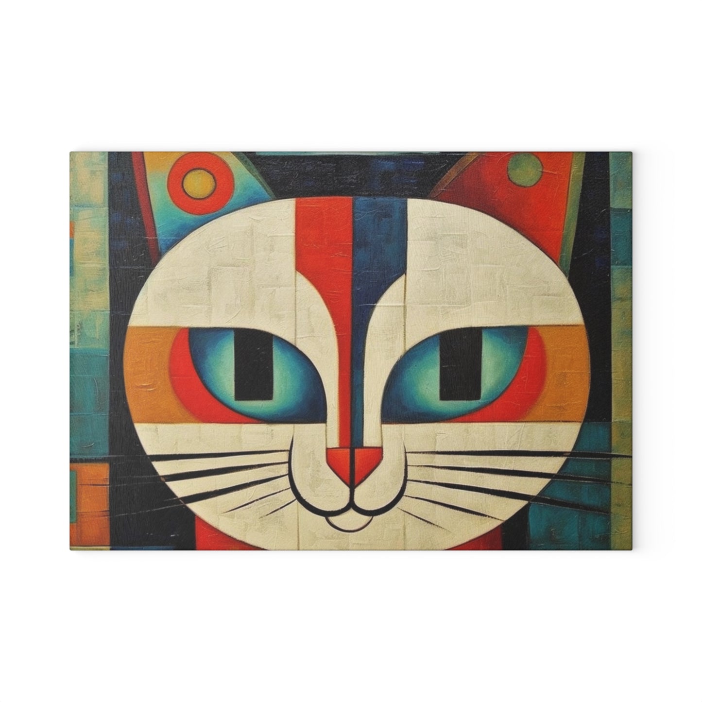 Artistic Vintage Vibes: Picasso-Inspired Midcentury Modern Glass Cutting Board for Retro Fashion
