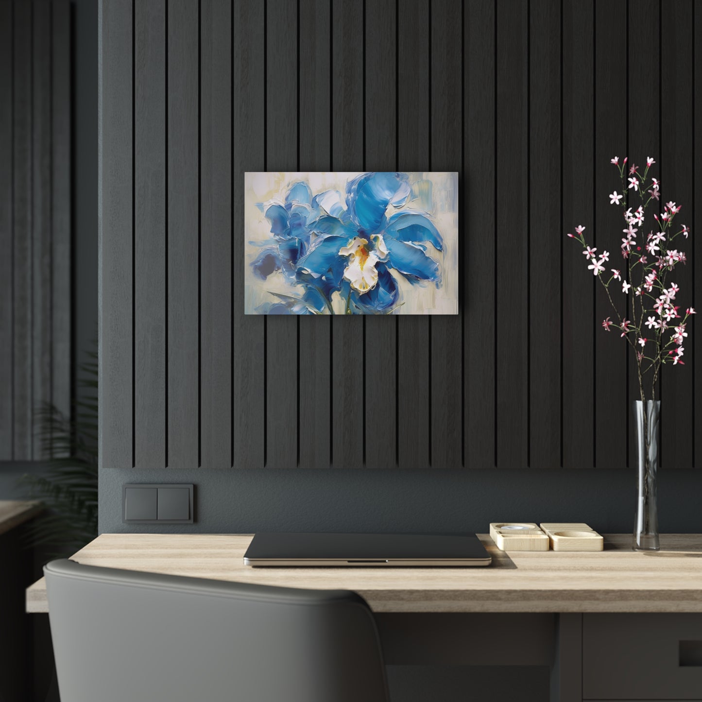 Embrace Artistic Expression with Blue Orchid Abstract Painting Acrylic Prints