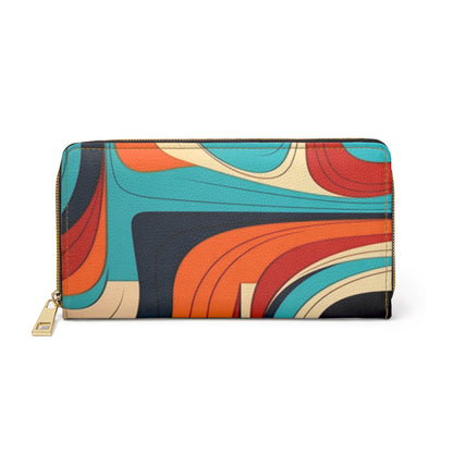 Midcentury Abstractions: Abstract-Inspired Zipper Wallet for Atomic Age Design