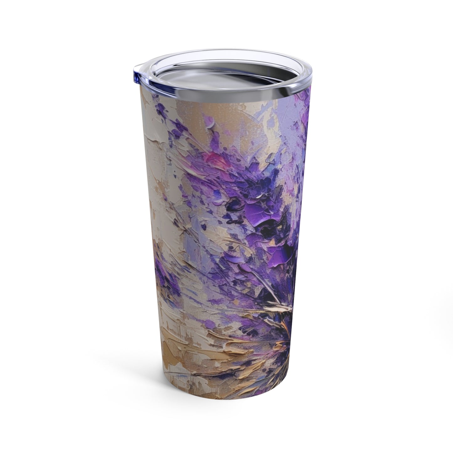 Vibrant Lavender Art on Tumbler: A Floral Delight for Your Senses
