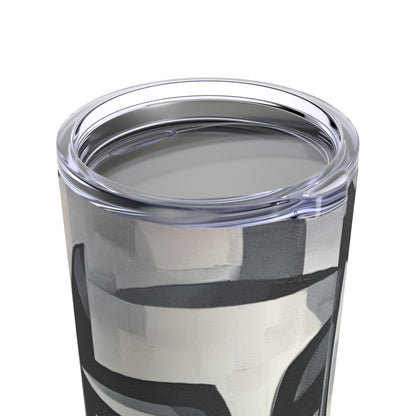 Abstract Oil Paint Tumbler: Cubist Artistry in a Portable Masterpiece