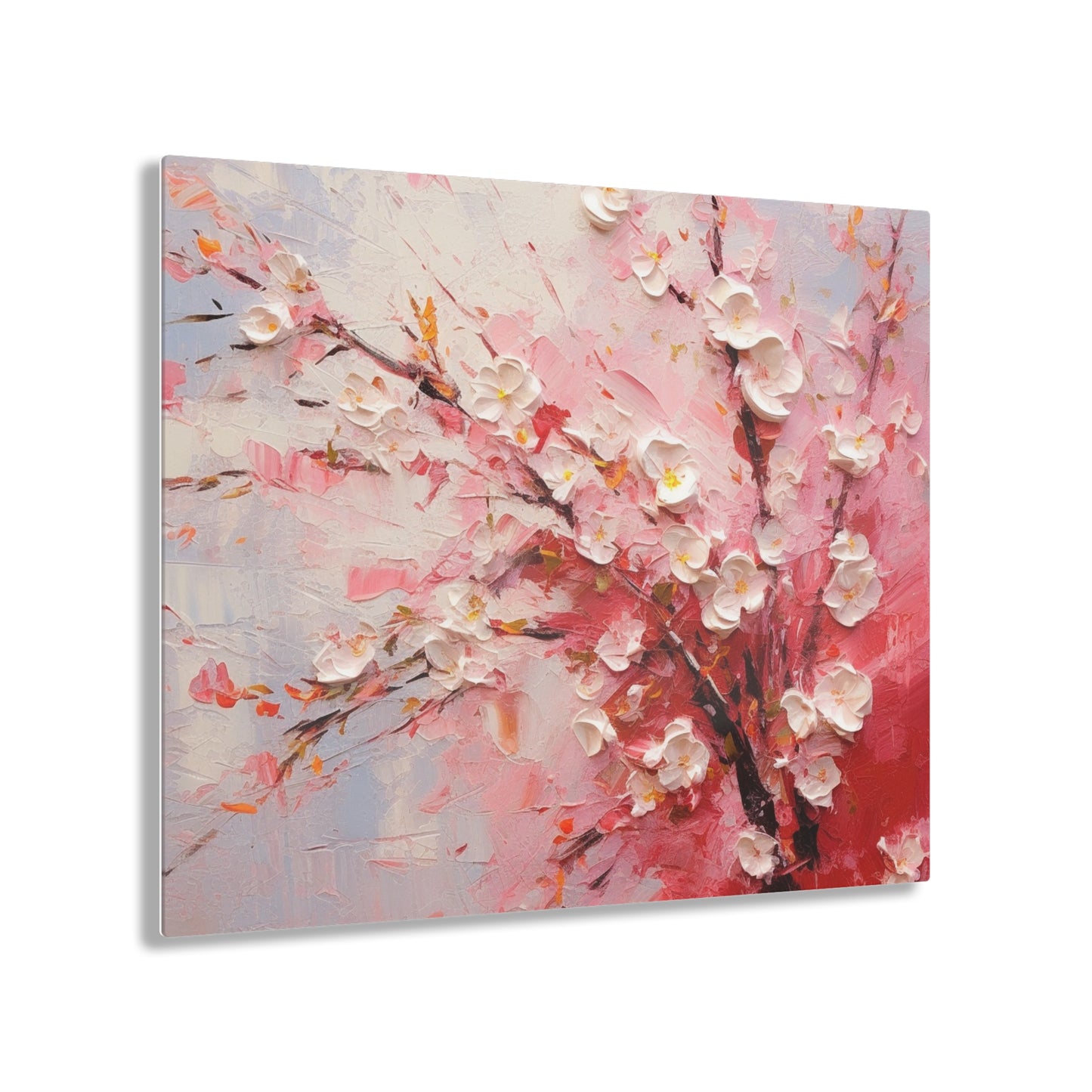 Abstract Cherry Blossom Acrylic Prints: Captivating Brushstrokes