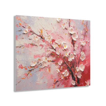 Abstract Cherry Blossom Acrylic Prints: Captivating Brushstrokes