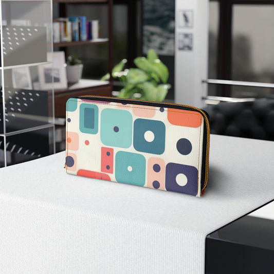 Artistic Awakening: Zipper Wallet Infused with Poppy-Inspired Abstract Art