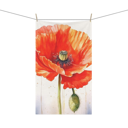Watercolor Poppy Garden Kitchen Towel: Unleash the Beauty of Nature