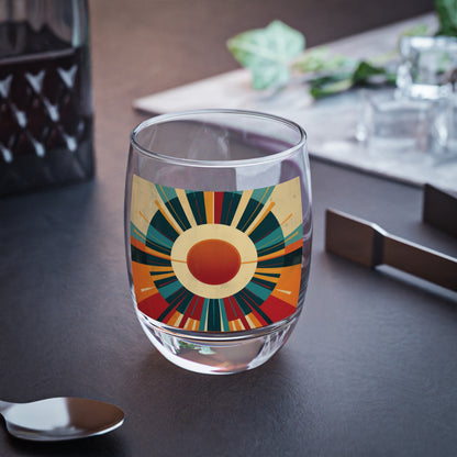 Minimalist Sunshine: Midcentury Modern Sun Whiskey Glass