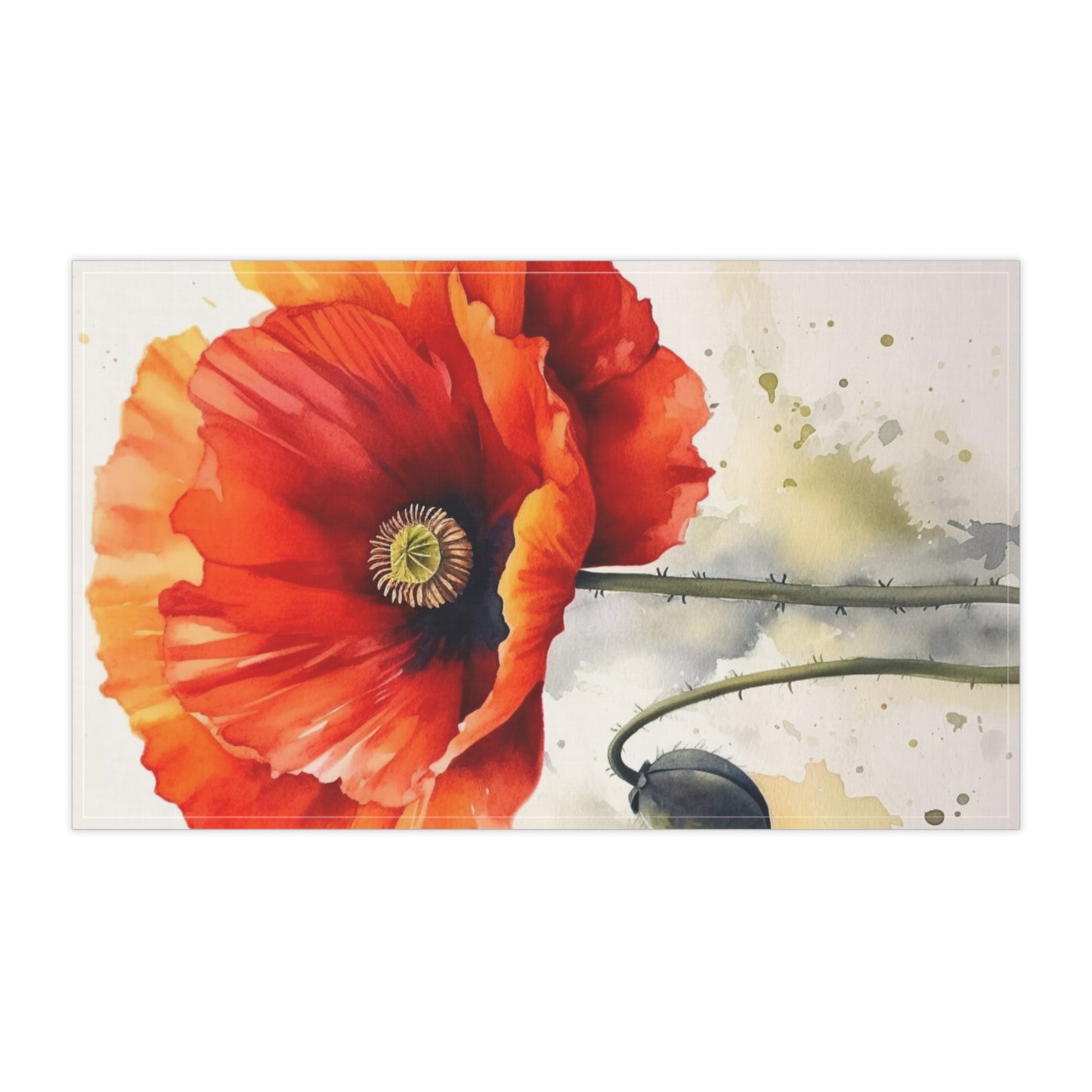 Stunning Poppy Flower Watercolor Kitchen Towel: A Blossoming Experience