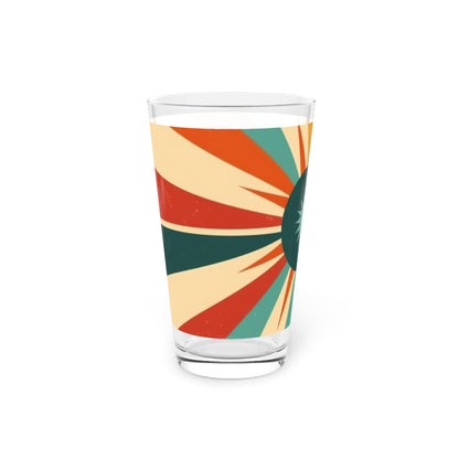 Vintage Fashion Vibes: Starburst Candy Colored Midcentury Modern Pint Glass