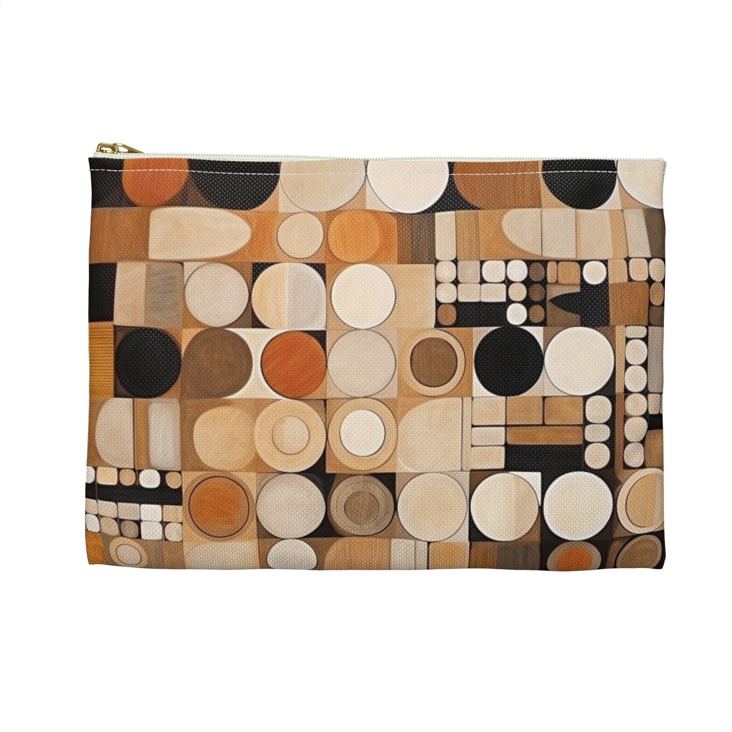 Geometric Simplicity in Earth Tones: Graphic Canvas Pouch