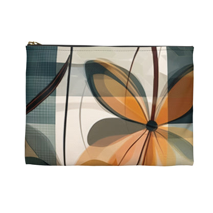 Botanical Chic: Flower Drawings and Minimalist Accessory Pouch Design with Midcentury Flair